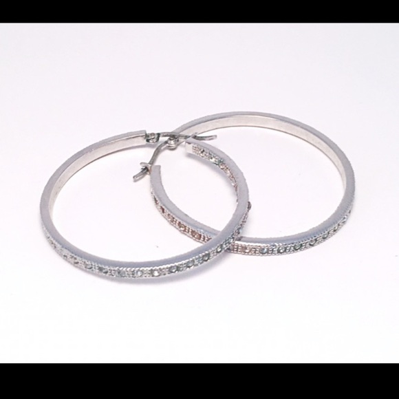 Silver Rhinestone Earrings - Picture 1 of 1